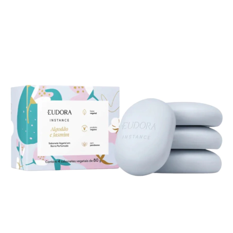 Instance Algodão e Jasmim Sabonetes em Barra Vegetal Perfumado 4x80g - comprar online