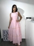 Vestido longo com detalhes na costura
