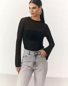 BLUSA MANGA LONGA DE TULE