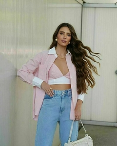 CAMISA COM TOP BICOLOR