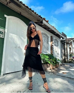 CONJUNTO SAIA E TOP CROPPED