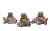 Buda do Dinheiro Trio Dourado Shine 10cm (encomendar)