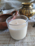 Vela de soja en vaso de vidrio en internet