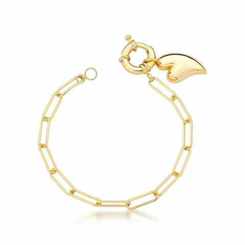 PULSEIRA COM PINGENTE DE CORAÇÃO BANHADA A OURO 18K - comprar online
