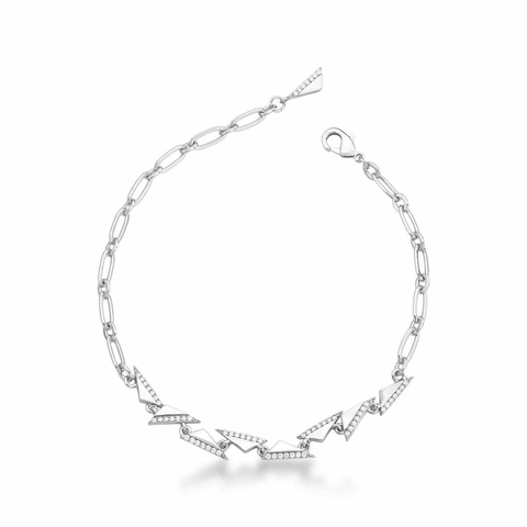 PULSEIRA TRIÂNGULOS COM ZIRCÔNIAS BANHADA A RÓDIO - comprar online