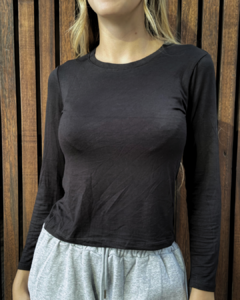 Remera Manga Larga Basic Negro - comprar online