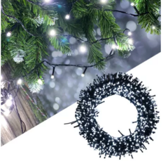 Cordão Pisca Pisca 30m com 300 LEDs – Luzes Branco Frio para Decoração de Árvore de Natal