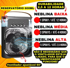 Mini Ar Condicionado Ventilador Portátil com Reservatório - CasaPopular