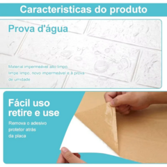 Kit de Placas de Papel 3D Auto Adesivo Estilo Tijolo - loja online