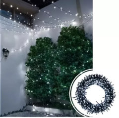 Cordão de 20m com 200 LEDs – Luzes Branco Quente, Fixo e à Prova d'Água