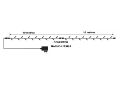 Cordão de 20m com 200 LEDs – Luzes Branco Quente, Fixo e à Prova d'Água - CasaPopular