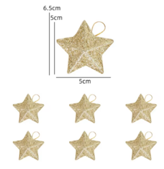 Estrela Glitter Dourada – Pingente para Árvore de Natal - comprar online