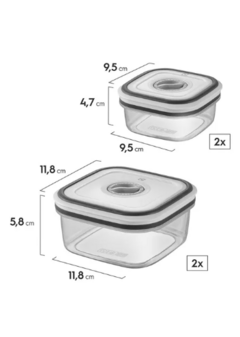 Kit Potes Herméticos Plásticos Cinza 12 Unidades Electrolux - CasaPopular