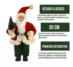 Boneco Papai Noel Natal Sentado/em Pé Decoração Enfeite 30cm na internet