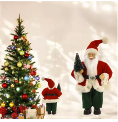 Boneco Papai Noel Natal Sentado/em Pé Decoração Enfeite 30cm