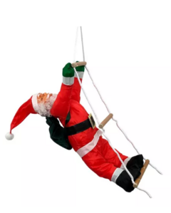 Papai Noel Subindo Escada Escalador 90 Cm Pendente Porta Cor Vermelho - CasaPopular