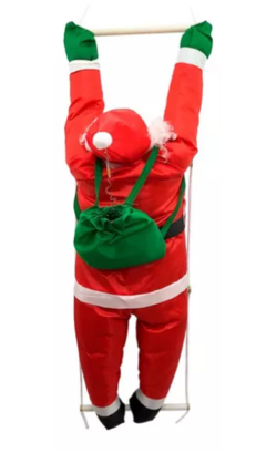 Papai Noel Subindo Escada Escalador 90 Cm Pendente Porta Cor Vermelho na internet