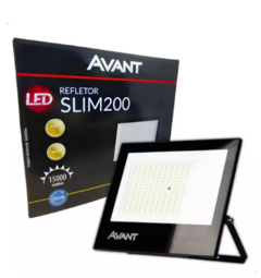 Refletor Led 200w Avant Slim 200 Bivolt Branco Frio 6500k 110V/220V