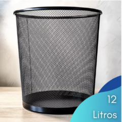 Lixeira Cesto De Lixo Telada Escritório Telada Metal Aramado Cor Preto - comprar online