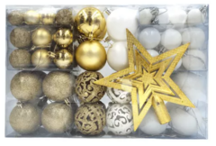 kit com 100 Bolas de Natal – Lisas, Foscas e com Glitter. - CasaPopular