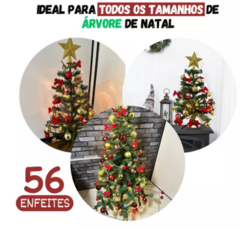 Kit com 56 Enfeites para Decoração de Árvore de Natal - comprar online