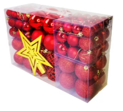 kit com 100 Bolas de Natal – Lisas, Foscas e com Glitter. - comprar online