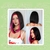 Peluca corte bob negra y mechon rosa