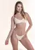 SEL2083-Conjunto triangulo s/taza de alg y lycra con less - ALMENDRA LINGERIE