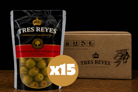 Aceitunas Rellenas de Morrón Doy Pack 180gr- En caja