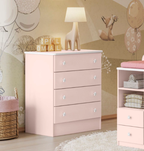 Cômoda Infantil 4 Gavetas Doce Sonho - comprar online