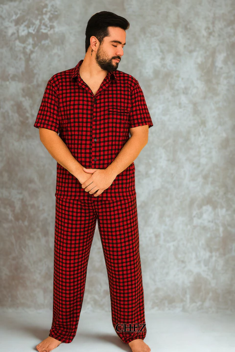 Pijama Americano Meia Estação Masculino - Buffle