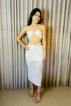Imagem do Conjunto Tricot Modal Saia Midi Rendada com Forro e Top Cropped Sereia