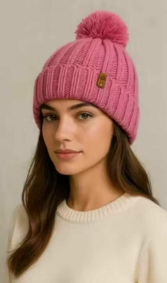 Imagem do Gorro Touca Tricot Feminina Grossa Touca de Adulto com Pompom Cores Quentinha de Tricô REF417