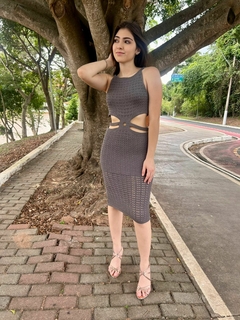 Vestido Borboleta Midi Tricot Modal Rendado - comprar online