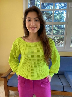 Blusa Tricot Ponto Pipoca Gola Canoa Moderna Manga Longa Tricô Perfeita para o Inverno Basica e Elegante - 2010