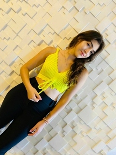 Blusa Cropped Top Cordão Tricot 410 - loja online