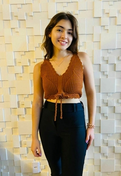 Blusa Cropped Top Cordão Tricot 410 na internet
