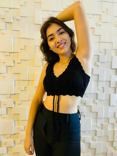 Blusa Cropped Top Cordão Tricot 410 - comprar online