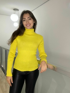 Blusa Cacharrel Feminina Canelada de Tricot Gola Alta Básica Casual Segunda Pele Moda Inverno na internet