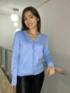Casaco Tricot Liso Botões casaquinho Básico Elastano de Botão Blusa de Frio Feminina - 608