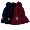 Gorro Touca Tricot Feminina Grossa Touca de Adulto com Pompom Cores Quentinha de Tricô