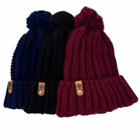 Gorro Touca Tricot Feminina Grossa Touca de Adulto com Pompom Cores Quentinha de Tricô REF417 - comprar online