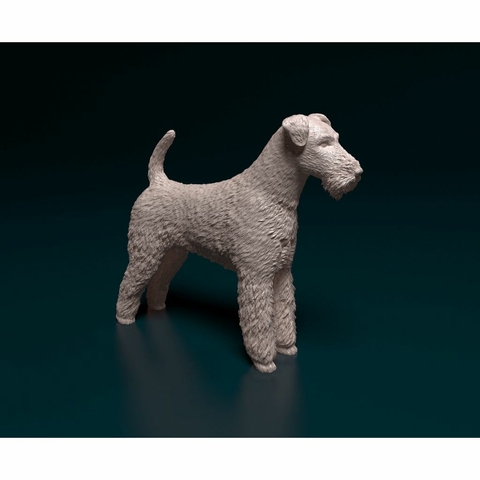Miniatura Airedale Terrier - Pintura Personalizada ou Cor única - Estátua de Cachorro Impressão 3D