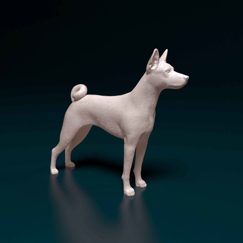 Miniatura Basenji - Pintura Personalizada ou Cor única - Estátua de Cachorro Impressão 3D