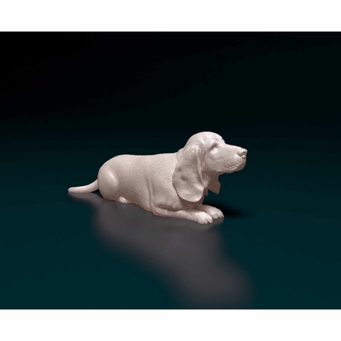 Miniatura Basset - Pintura Personalizada ou Cor única - Estátua de Cachorro Impressão 3D