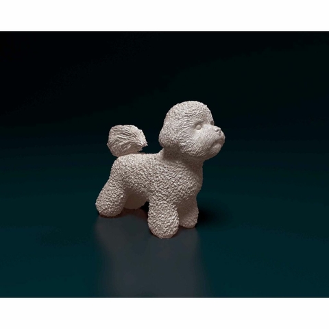 Miniatura Bichon Frise - Pintura Personalizada ou Cor única - Estátua de Cachorro Impressão 3D