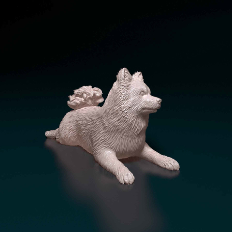 Miniatura Spitz - Pintura Personalizada ou Cor única - Estátua de Cachorro Impressão 3D