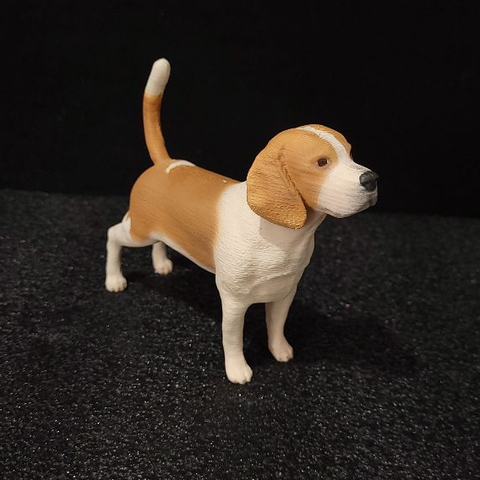 Miniatura Beagle - Pintura Personalizada ou Cor única - Estátua de Cachorro Impressão 3D