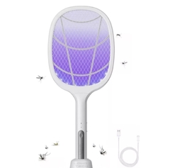 RAQUETA MATA MOSQUITO CON BASE RECARGAB CON LUZ ULTRAVIOLETA