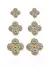 Trio de Brinco Folheado a Ouro 18k Inspiração Com Zircônia